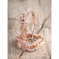 thumbnail image 1 of Limited Time Sale 2.25 carat Morganite and Diamond Trio Ring Set in 10k Rose Gold with One Engagement Ring and 2 Wedding Bands, 1 of 2