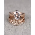 thumbnail image 1 of Limited Time Sale 2 Carat Morganite And Diamond Trio Ring Set In 10K Rose Gold With One Engagement Ring And 2 Wedding Bands, 1 of 2