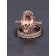 thumbnail image 1 of Limited Time Sale 2 carat Morganite and Diamond Trio Ring Set in 10k Rose Gold with One Engagement Ring and 2 Wedding Bands, 1 of 2