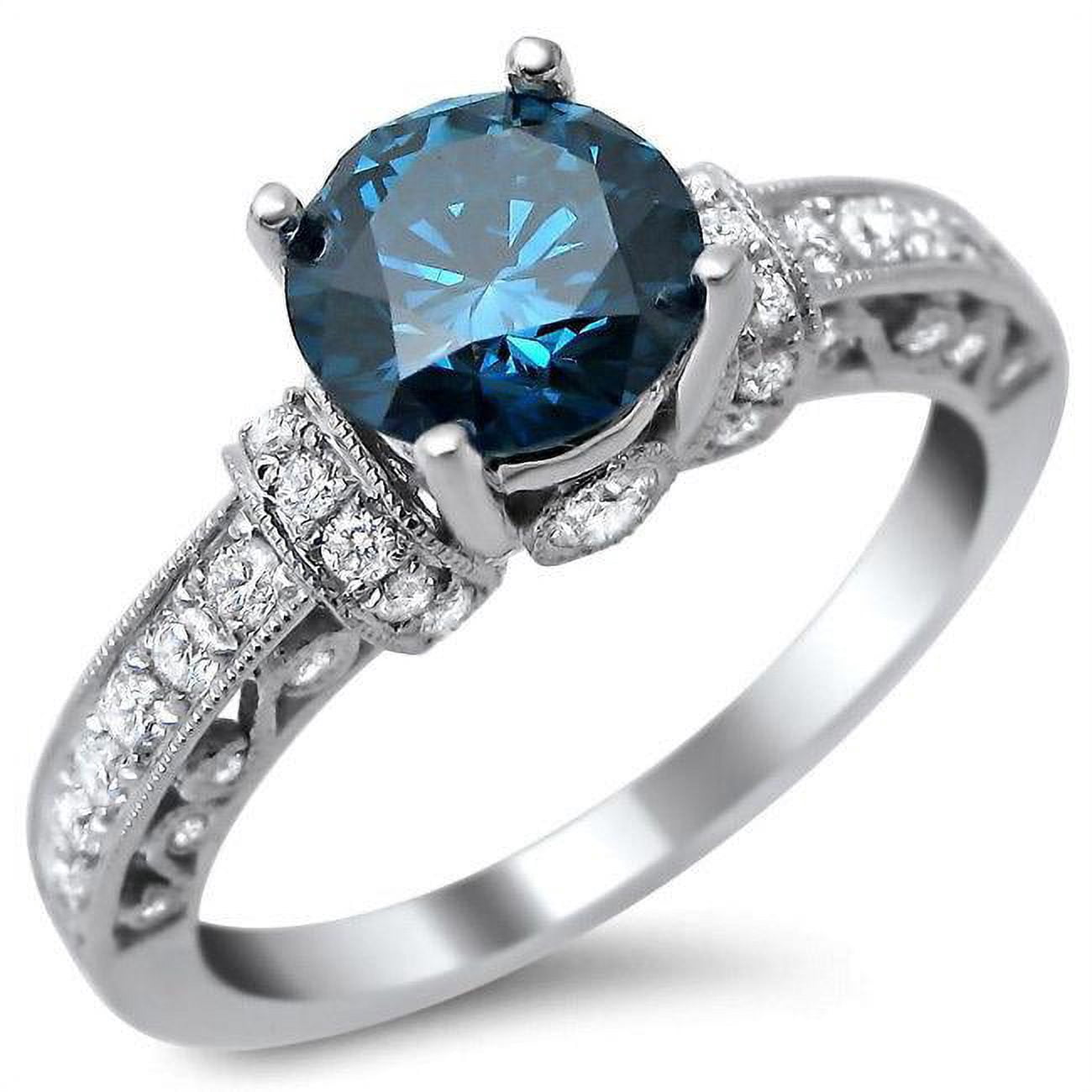 Limited Time Sale Affordable 1.25 Carat Sapphire and Diamond Engagement Ring in 10k White Gold