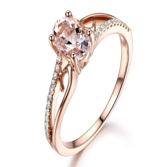 Limited Time Sale: Antique 1.25 Carat Peach Pink Morganite and Diamond Engagement Ring in 10k Rose Gold