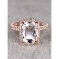 thumbnail image 1 of Limited Time Sale Antique 1.25 carat Morganite and Diamond Engagement Ring in 10k Rose Gold for Women, 1 of 2