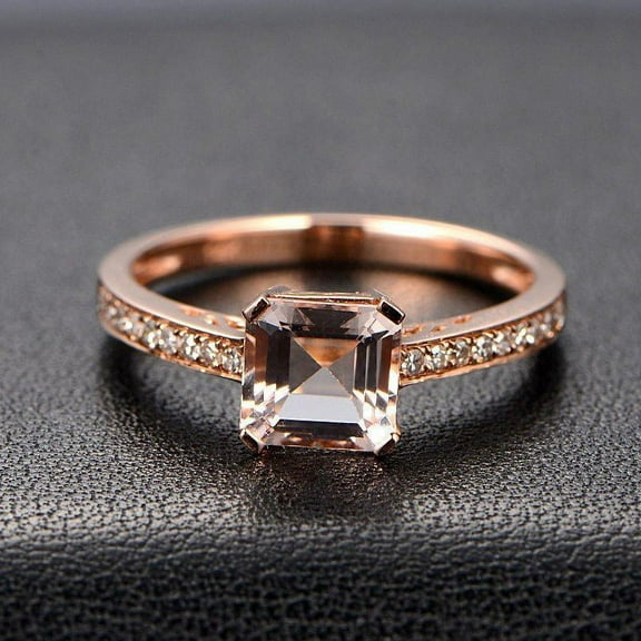 Limited Time Sale Antique 1.25 carat Morganite and Diamond Priness Halo Engagement Ring in 10k Rose Gold for Women