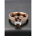 thumbnail image 1 of Limited Time Sale Antique 1.25 carat Morganite and Diamond Priness Halo Engagement Ring in 10k Rose Gold for Women, 1 of 2