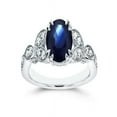 thumbnail image 1 of Limited Time Sale Antique Affordable 1.25 Carat Sapphire and Diamond Engagement Ring in 10k White Gold, 1 of 2
