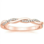 JEENJEWELS Limited Time Sale Infinity Curved Diamond Wedding Ring Band in Rose Gold For Women on Sale