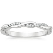 JEENJEWELS Limited Time Sale Infinity Curved Diamond Wedding Ring Band in White Gold For Women on Sale