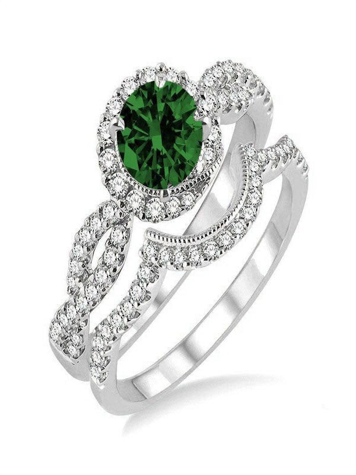 Limited Time Sale Infinity Round cut Carat Emerald and