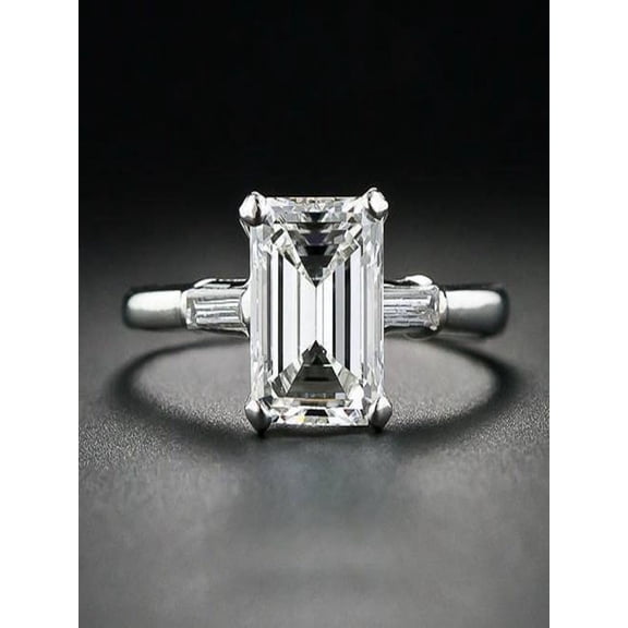 Limited Time Sale Three Stone Engagement Ring in 10k White Gold over silver on Sale Under 200