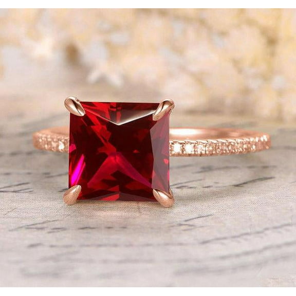 Limited Time Sale: Vintage Antique Design 1.25 Carat Red Ruby and Diamond Engagement Ring in 10k Rose Gold for Women on Sale