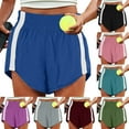 thumbnail image 1 of Limited Time Sale! lcziwo Womens Sport Shorts Smocked Waisted Side Irregular Hem Shorts Baggy Comfy Lightweight Running Shorts with Pockets Black XL, 1 of 9