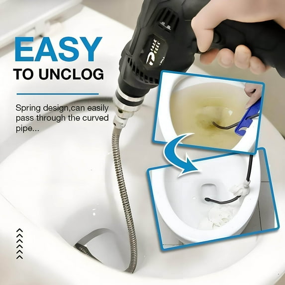 Limited Time Savings,Spring Pipe Dredging Tool for Sewer Cleaning, Flexible Drain Cleaner for Pipes, Effective Pipe and Drain Unclogger Holiday Wrapping|Stainless steel,Silvery,Vsgery