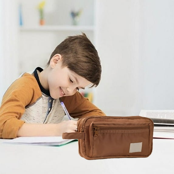 Limited Time Savings, Vsgery Large Capacity Multi Layer Pencil Case, Storage Bag, Zipper Closure, for Dorm Room, Organize Stationery, Ba^cktos^chool Essentials, New educational Supplies|Canvas,Coffee