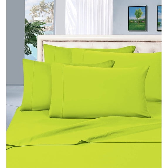 Limited Time Wrinkle-Free 4-Piece Bed Sheet Set, Deep Pocket up to 16 inch, Full Lime
