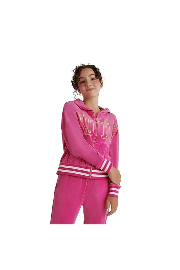 Girl's Velour Jacket in Pink Size XL 16/18