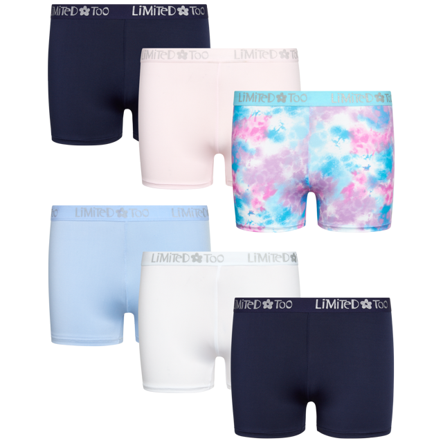 Limited Too Girls' Active Play Shorts 6 Pack Under Dress Dance and