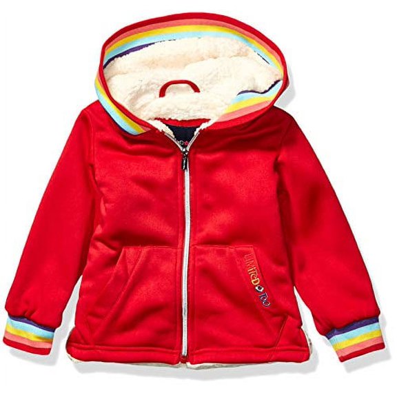 Limited Too Girls' Big Rainbow Rib Hoodie, Red, 7/8