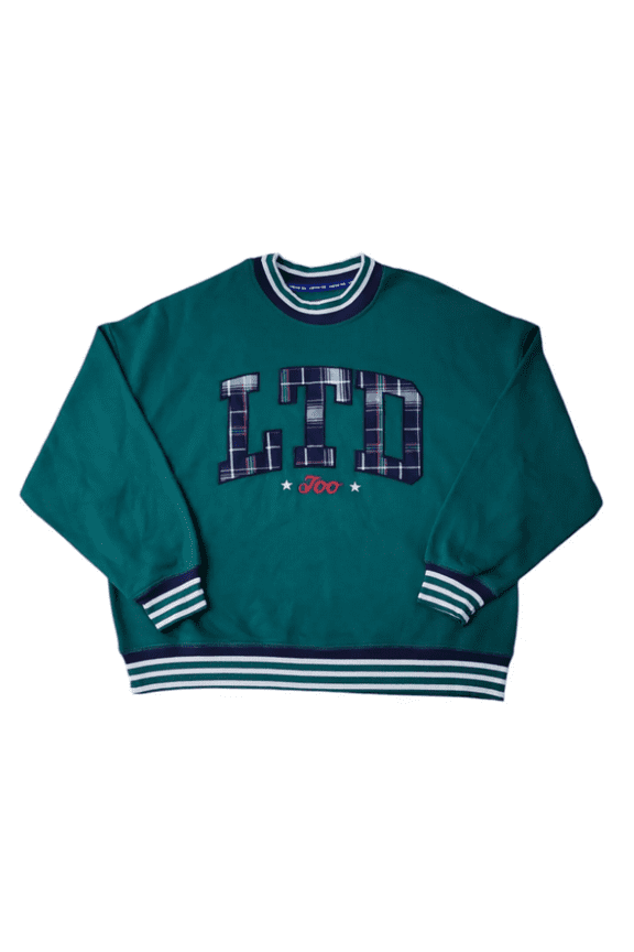 Girls Crewneck Sweatshirt (Green, Small 7/8)