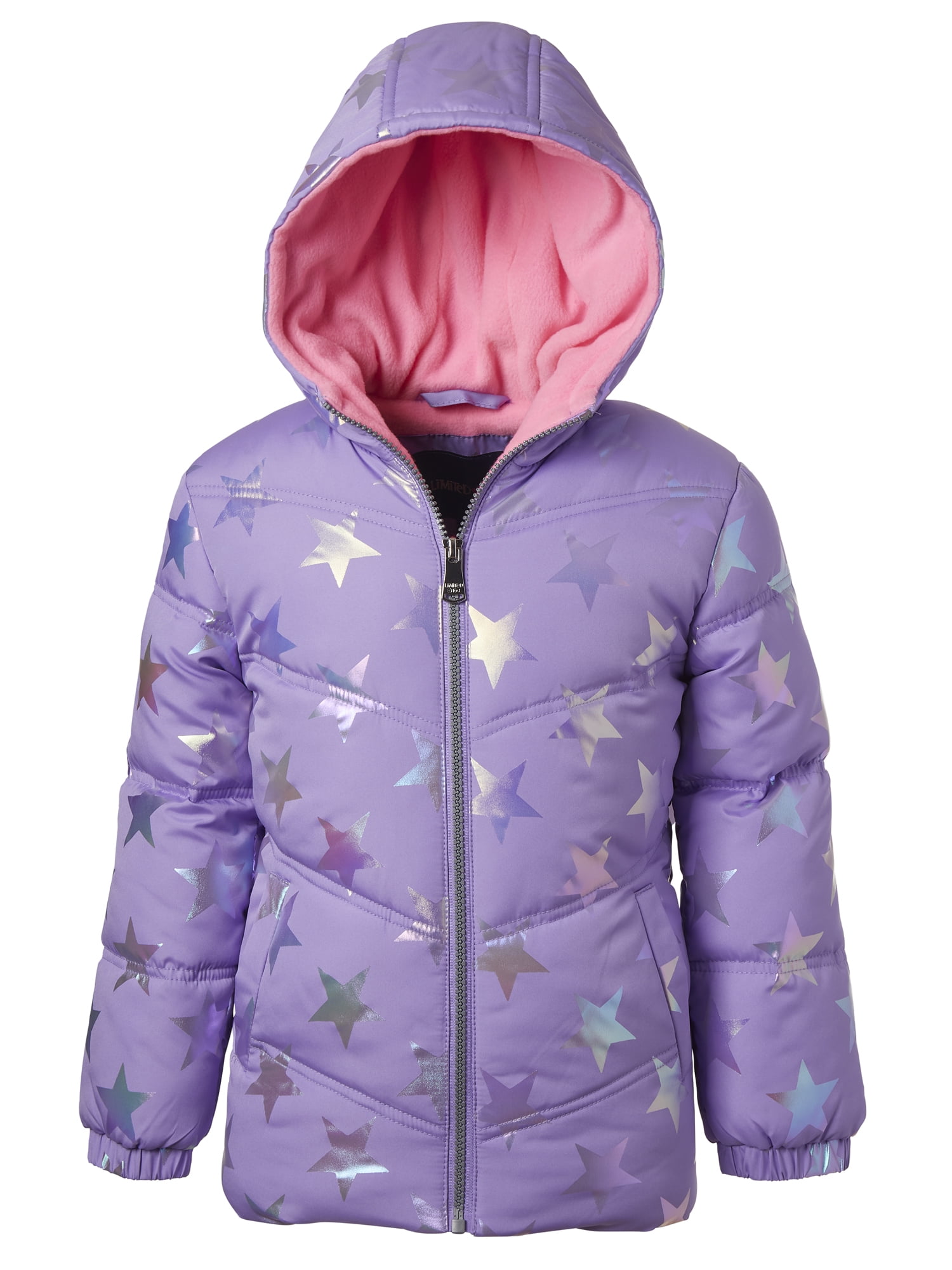 Limited Too Girls Hooded Foil Star Winter Puffer Coat Sizes 4 16 Walmart