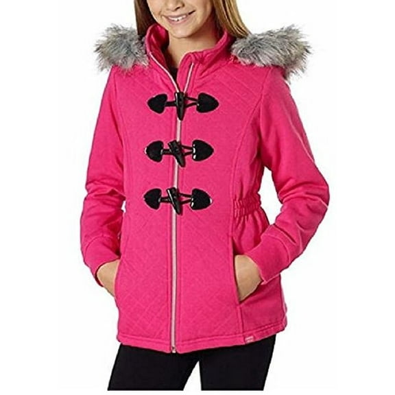 Limited Too Girls' Knit Fleece Peacoat Jacket (Pink, Small)