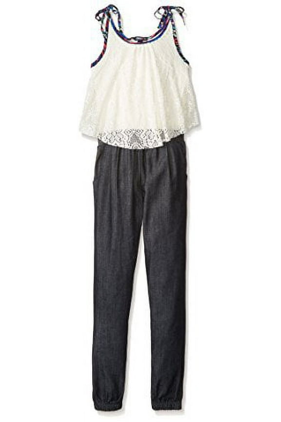 Girls' Little Jumpsuit, 1172 Vanilla, 6X