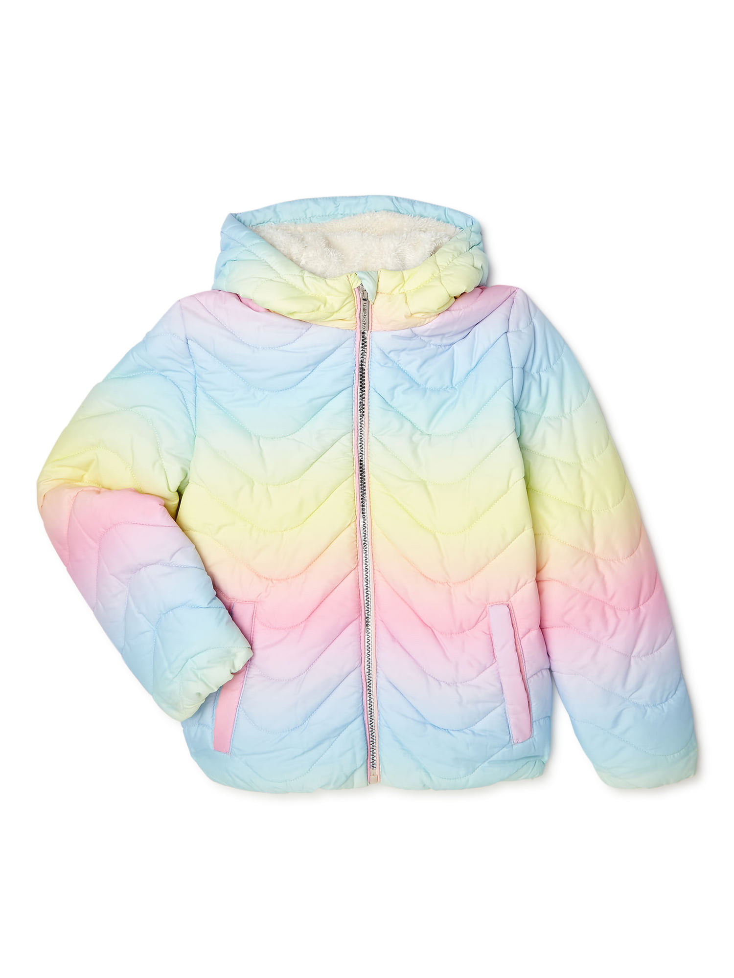 Limited Too Girls Packable Puffer Jacket with Faux Fur Lining, Sizes 4 ...