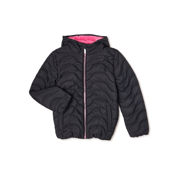 Limited Too Girls Packable Puffer Jacket with Faux Fur Lining, Sizes 4-16