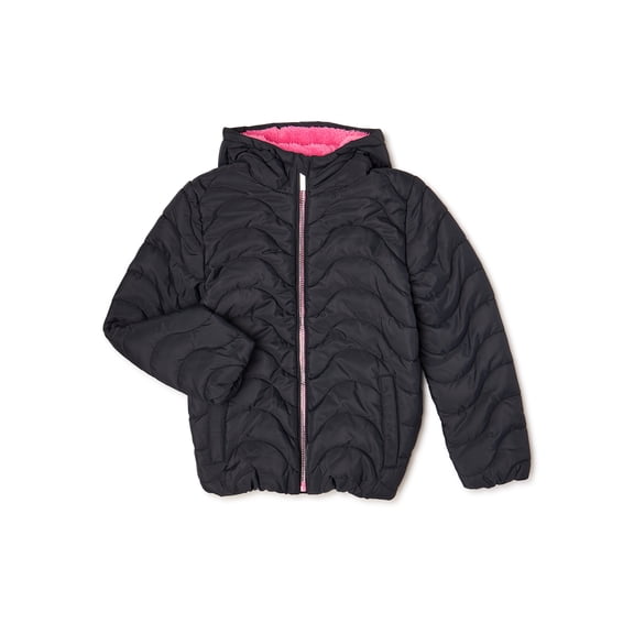 Limited Too Girls Packable Puffer Jacket with Faux Fur Lining, Sizes 4-16