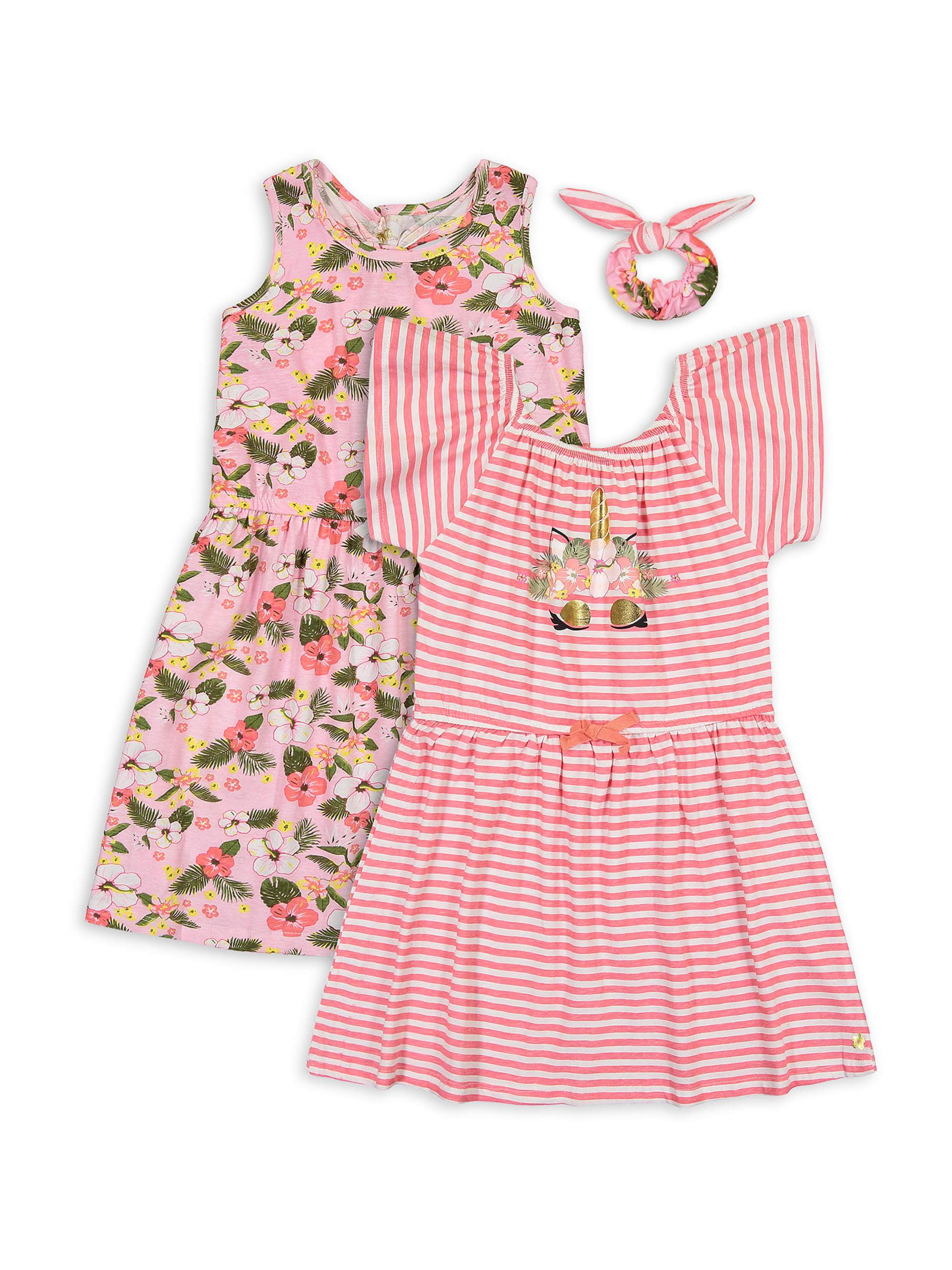 Limited Too Girls Printed Dresses with Scrunchie 2 Pack Sizes 4
