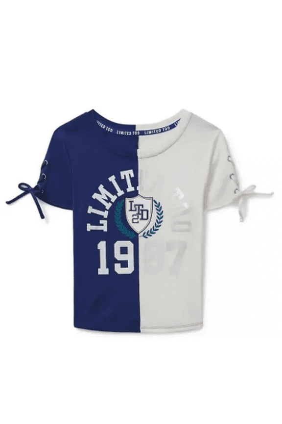 Girls Short Sleeve Tee (Navy, Medium 10)