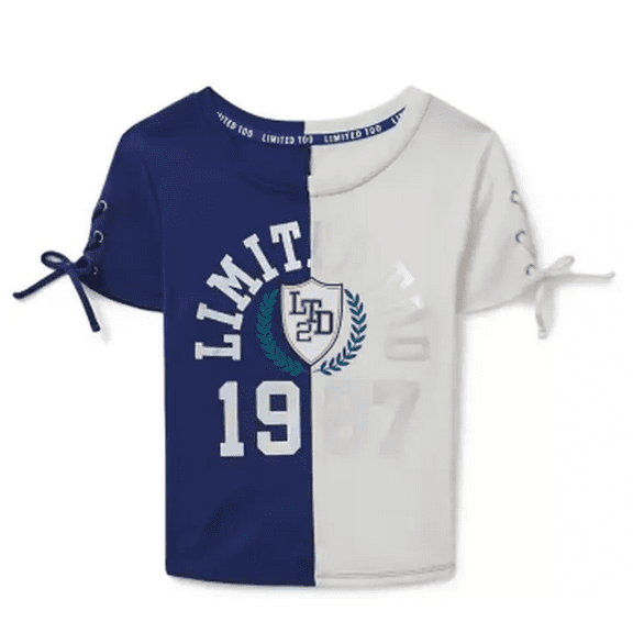 Limited Too Girls Short Sleeve Tee (Navy, Medium 10)