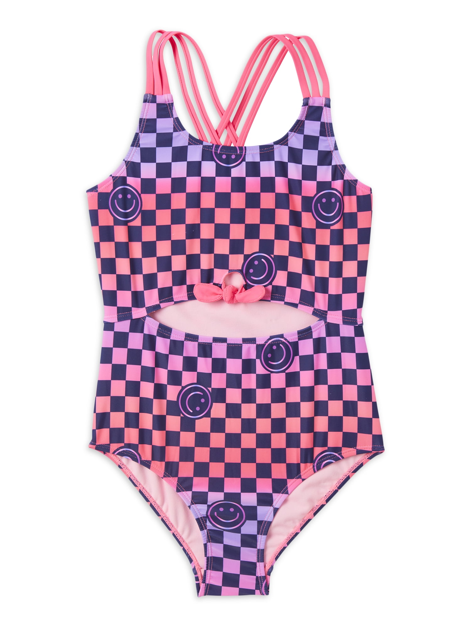 Limited Too Girls Smiley Check Cut Out One-Piece Swimsuit, Sizes 4-16 ...
