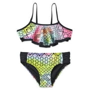 Limited Too Girls Tie Dye Crochet Lace Two Piece Flounce Swimsuit, Sizes 4-16