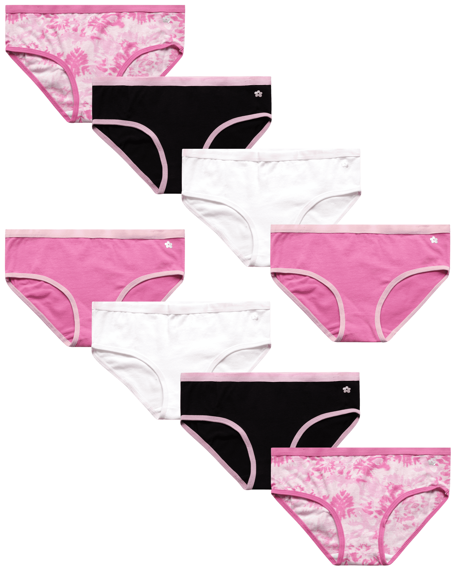 Limited Too Girls' Underwear - 100% Cotton Hipster Briefs for Girls - 8  Pack Panties (6-14) 