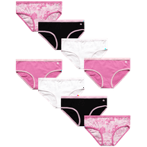 Limited Too Girls' Underwear - 100% Cotton Hipster Briefs for Girls - 8 Pack Panties (6-14)