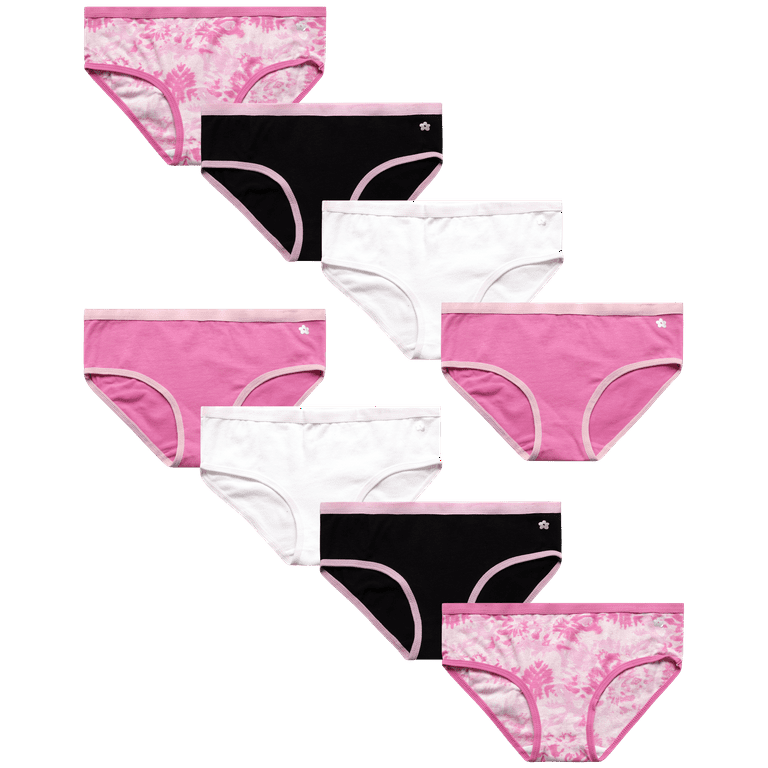 Limited Too Girls' Underwear - 100% Cotton Hipster Briefs for Girls - 8  Pack Panties (6-14) 