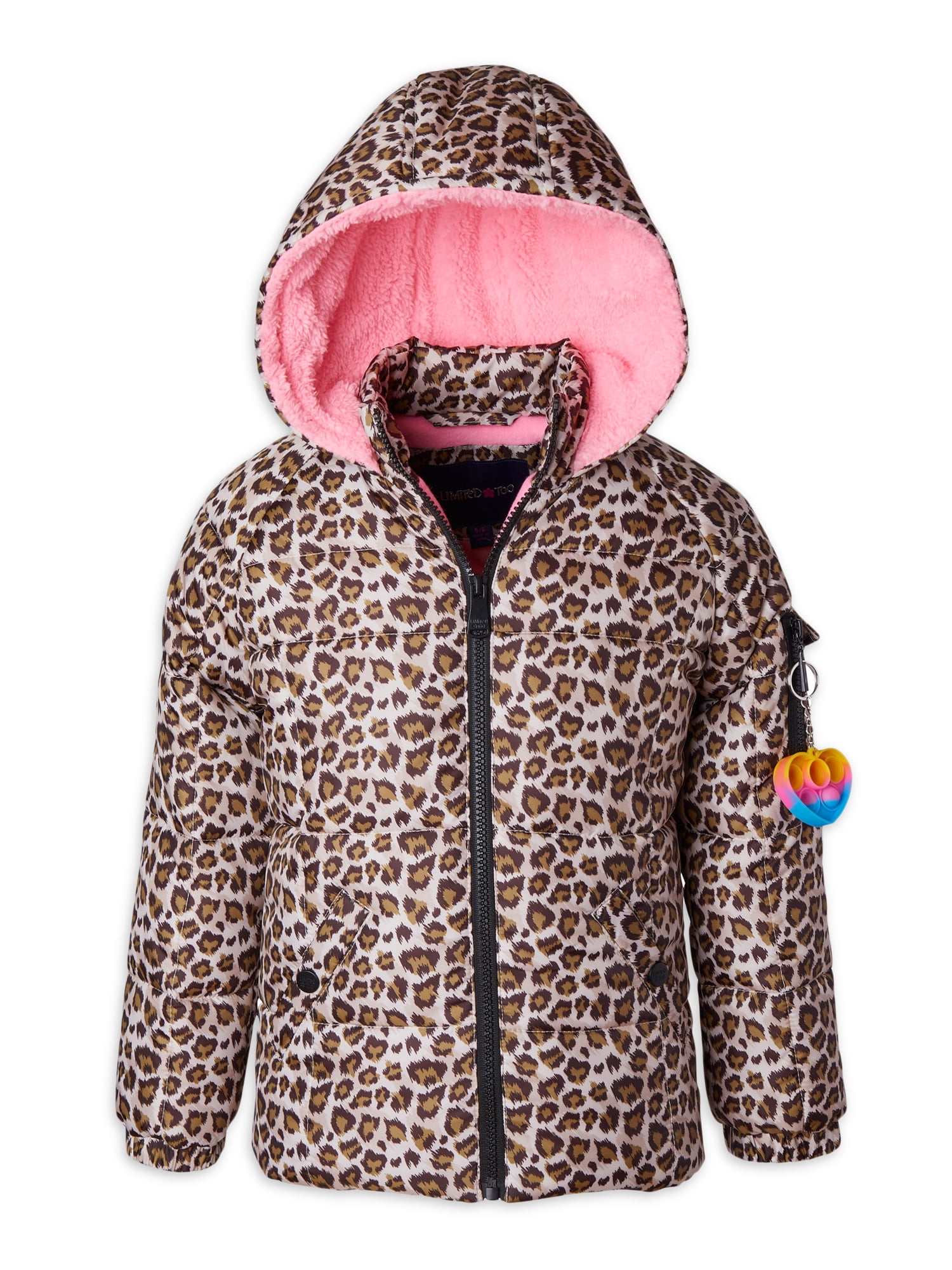 Limited Too Toddler Girl Puffer Jacket with Sherpa Fleece Hood Lining ...