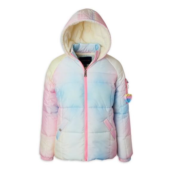Limited Too Toddler Girl Puffer Jacket with Sherpa Fleece Hood Lining, Sizes 2T-4T