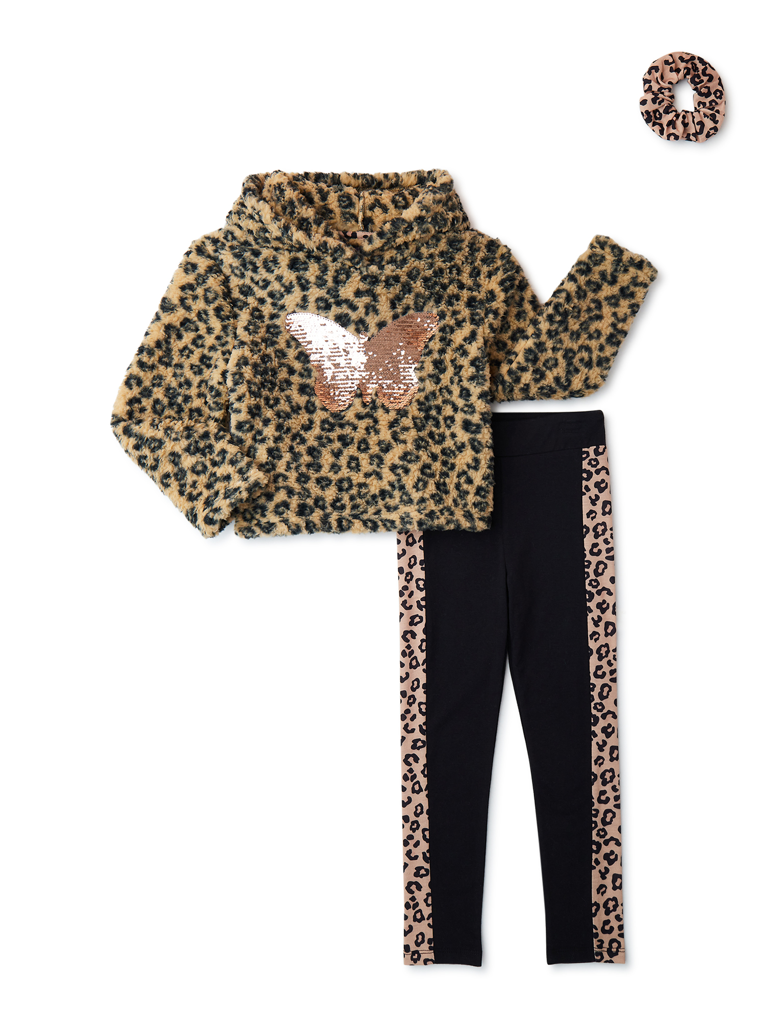 Lucky Brand Girl's Youth 2-Piece Plush Velour Hoodie & Leggings Set main image 1