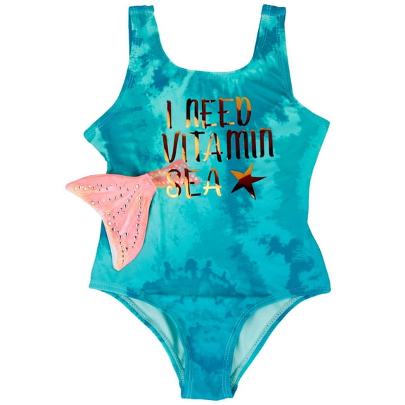 Limited Too Toddler Girls I Need Vitamin Sea Swimsuit 4T Green/pink