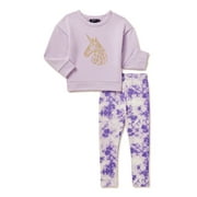 Limited Too Toddler Girls Long Sleeve Fleece Top and Leggings Outfit Set, 2-Piece, Sizes 2T-4T