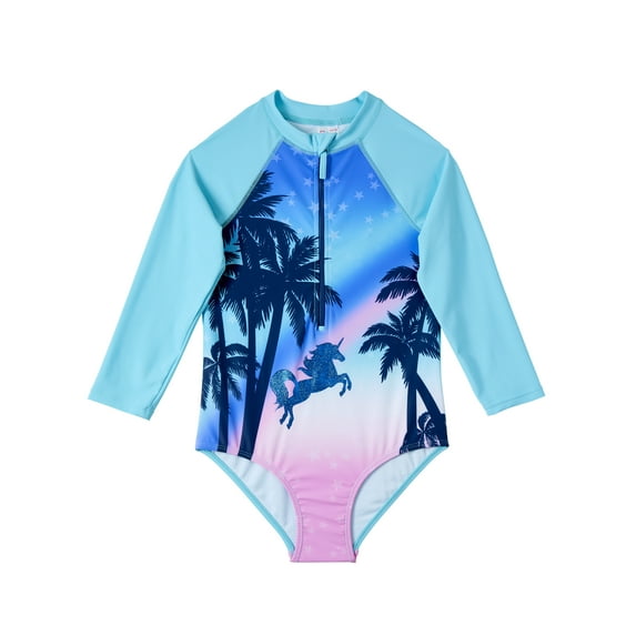 Limited Too Toddler Girls Unicorn 1 Pc Tropical Rashguard, Sizes 2T-4T
