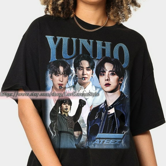 Limited Yunho Ateez Korean Pop Tshirt Vintage Unisex Shirt