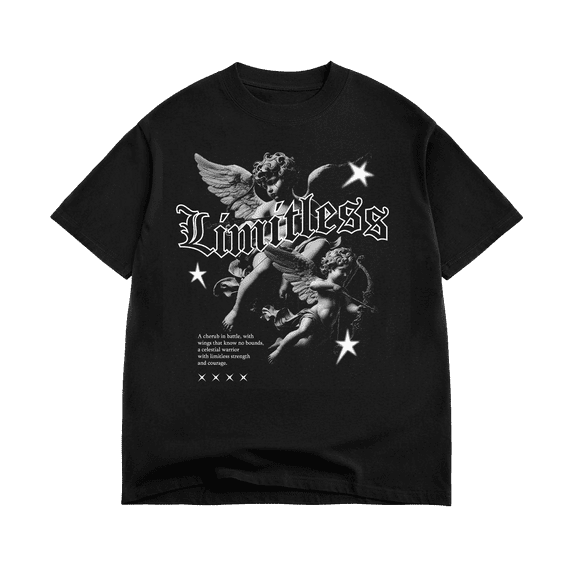 Graphic T-shirt 100% Cotton Limitless Classic Cherubs, Size S-2XL