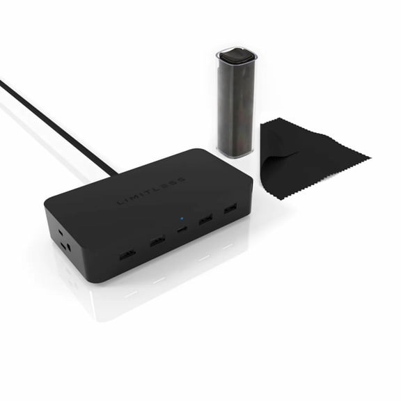 Limitless PowerPro 7 Device Desktop Charger with Outlets and Surge Protection - Black