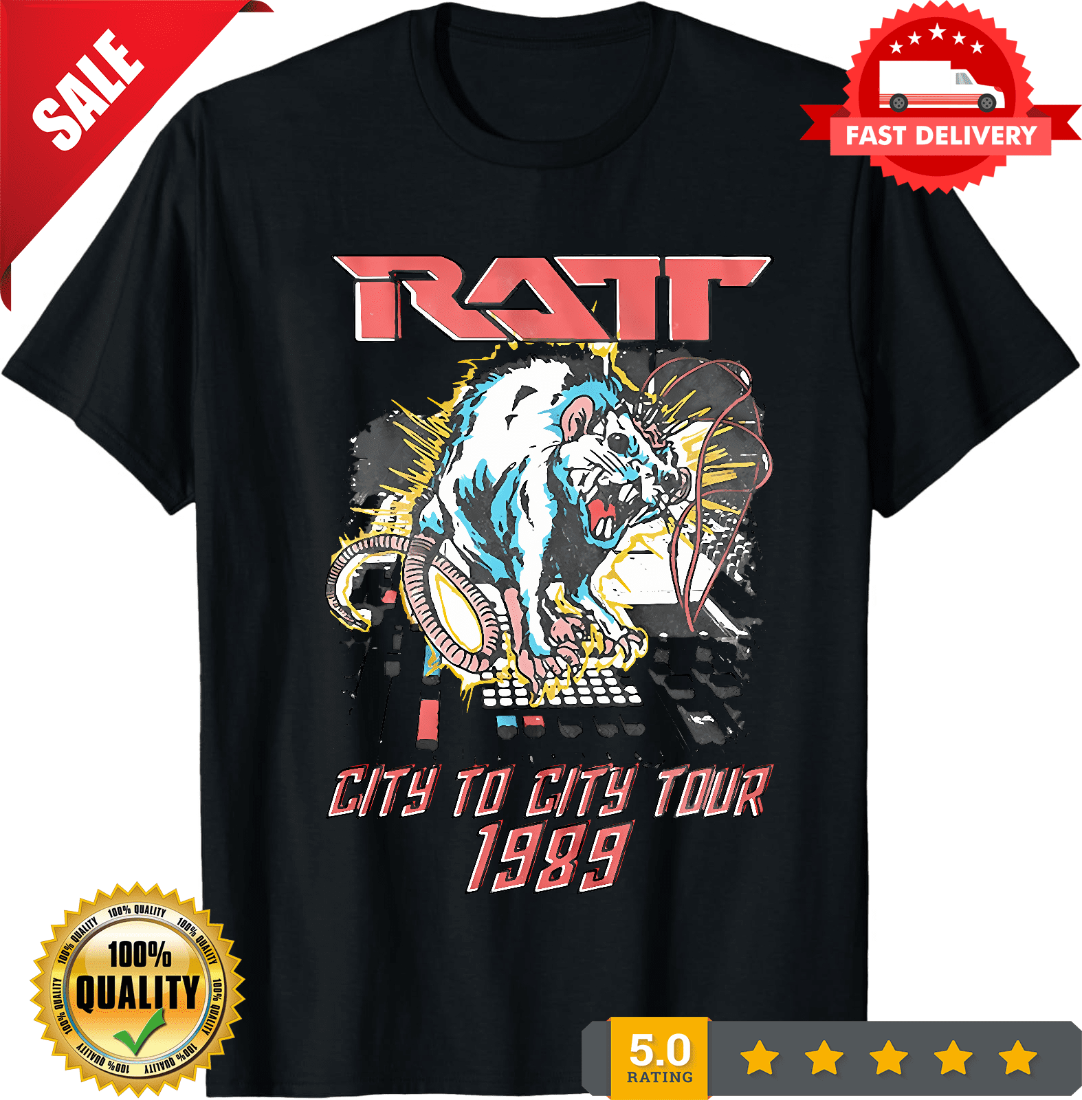 Limitted COLLECTION Ratt 80S Band T Shirt Music Band, Size S-2XL