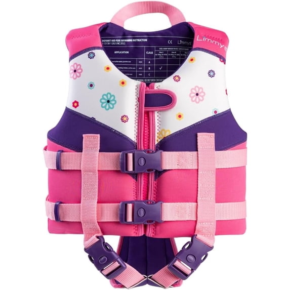 Limmys Premium Kids & Toddler Swim Training Vest, Neoprene Buoyancy Swim Aid, Integrated Foam Panel, YKK Zip & Safety Buckles, UV Resistant, for Boys & Girls