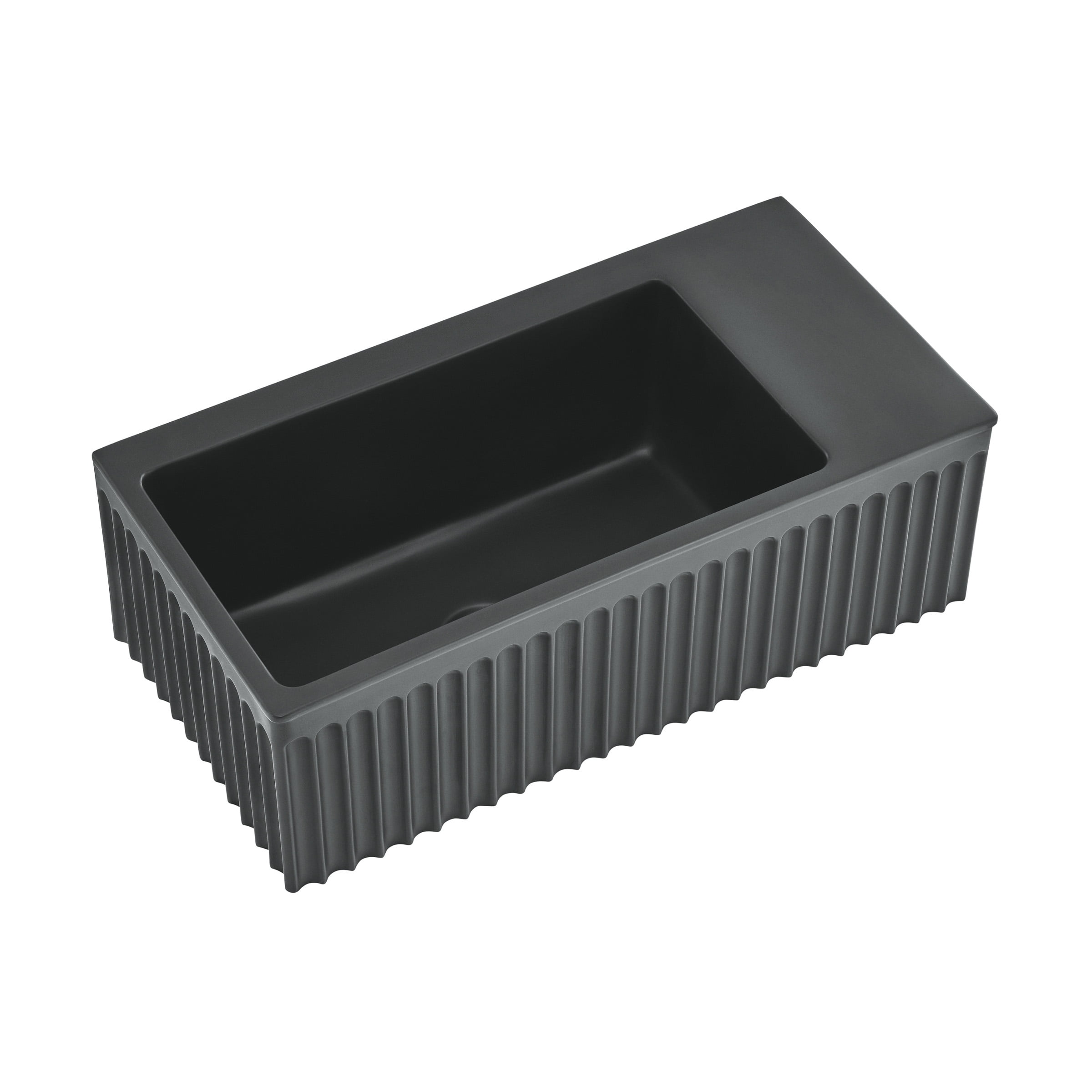 Limoges 24” Rectangle Wall-Mount Bathroom Sink in Matte Black