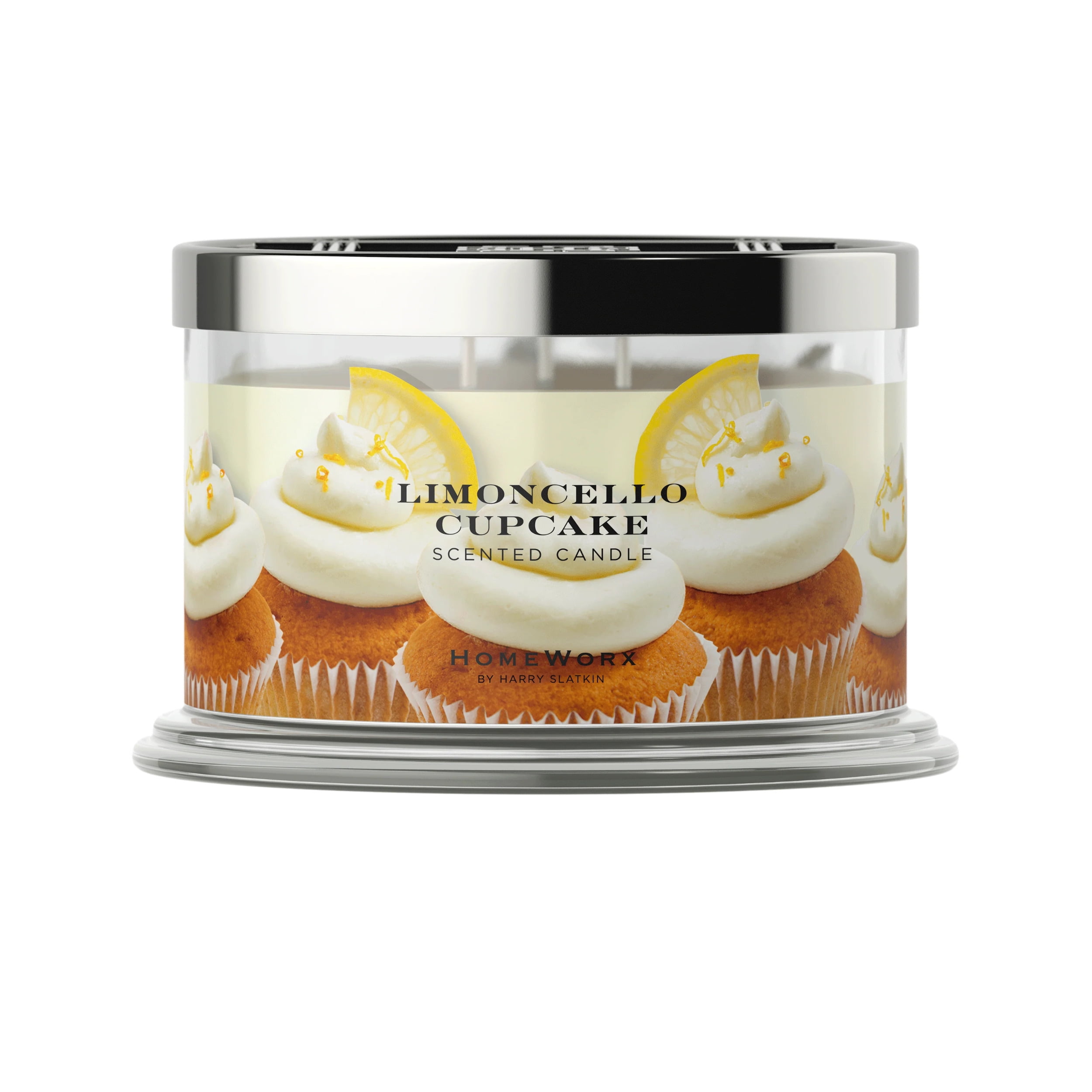 HomeWorx by Slatkin Lemon Cupcake Candle, 18oz Of 4Wick Fragrance