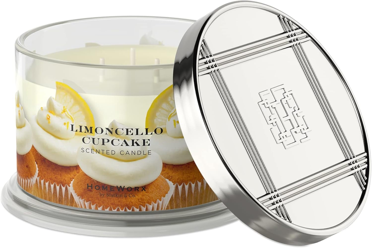 Limoncello Cupcake Scented Candle with Silver Lid, 18 oz
